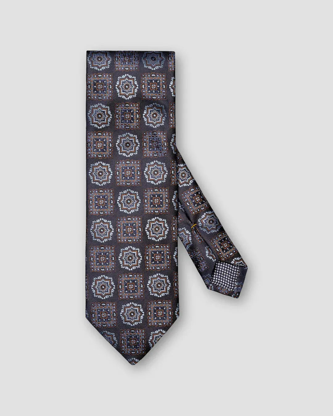 ETON Ties 27 Dark Blue Medallion Woven Silk Tie