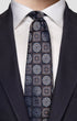 ETON Ties 27 Dark Blue Medallion Woven Silk Tie