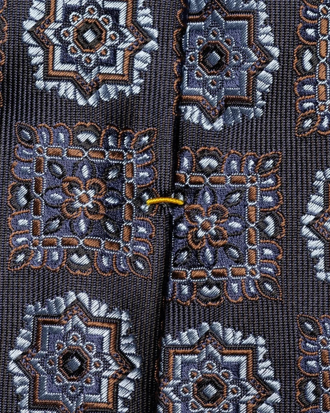 ETON Ties 27 Dark Blue Medallion Woven Silk Tie