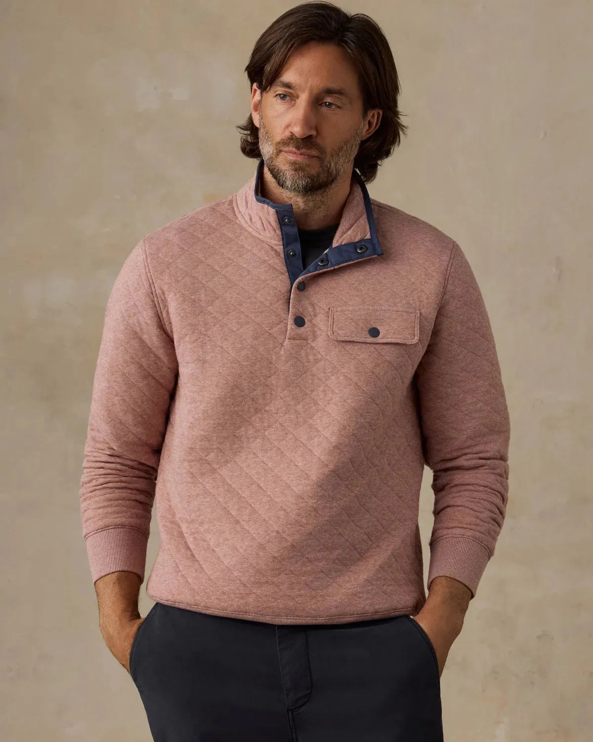 Faherty 1/4 Zip Epic Quilted Fleece Pullover