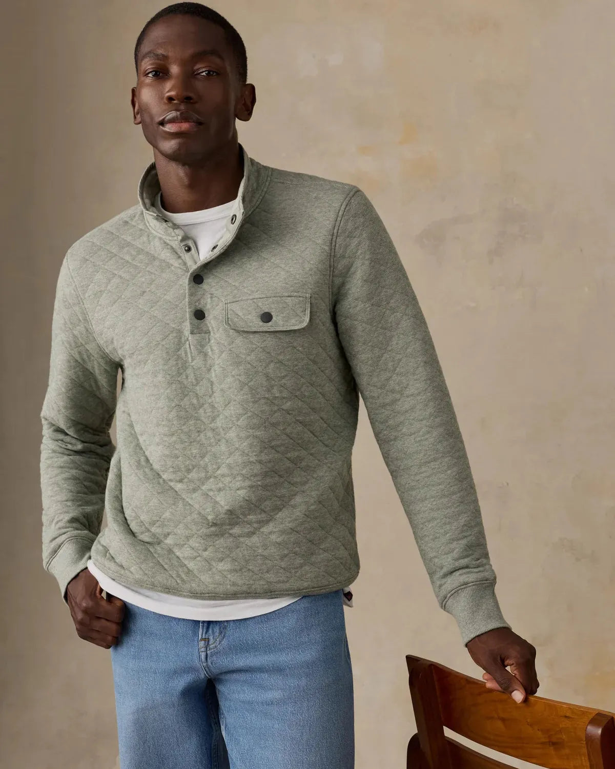 Faherty 1/4 Zip Epic Quilted Fleece Pullover