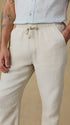 Faherty 5-Pockets Linen Drawstring Pant in Weathered Sand