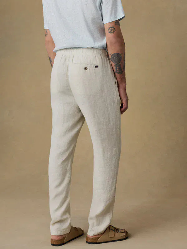 Faherty 5-Pockets Linen Drawstring Pant in Weathered Sand