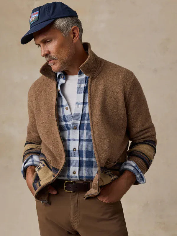 Faherty Blanket Stripe Zip Sweater dbz
