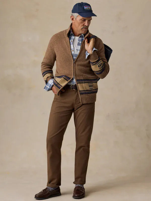 Faherty Blanket Stripe Zip Sweater dbz