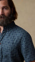 Faherty Camp Shirt Breeze Shirt in Spruce Lotus Tile