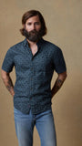 Faherty Camp Shirt Breeze Shirt in Spruce Lotus Tile
