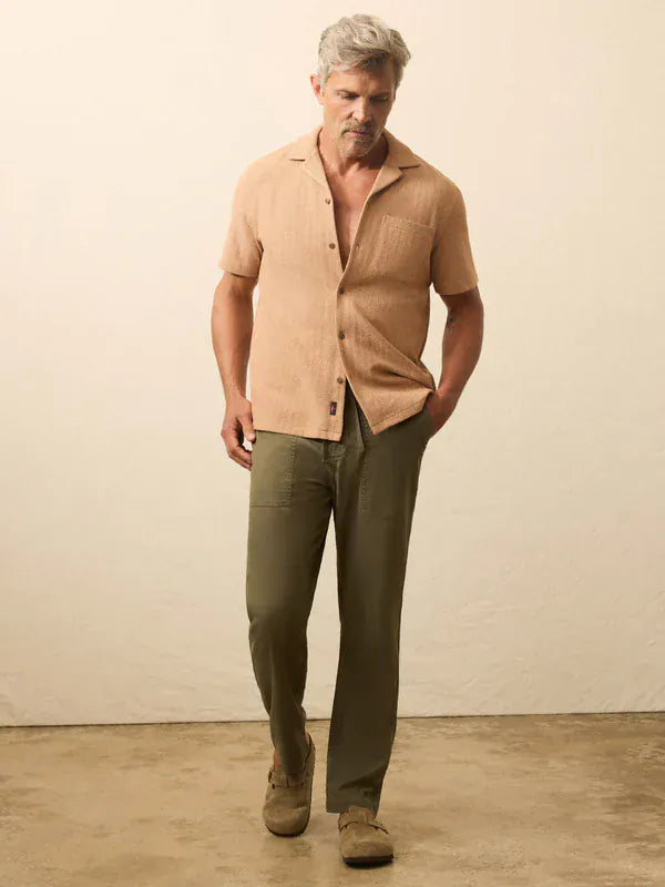 Faherty Camp Shirt Oasis Shirt in Rust Orange