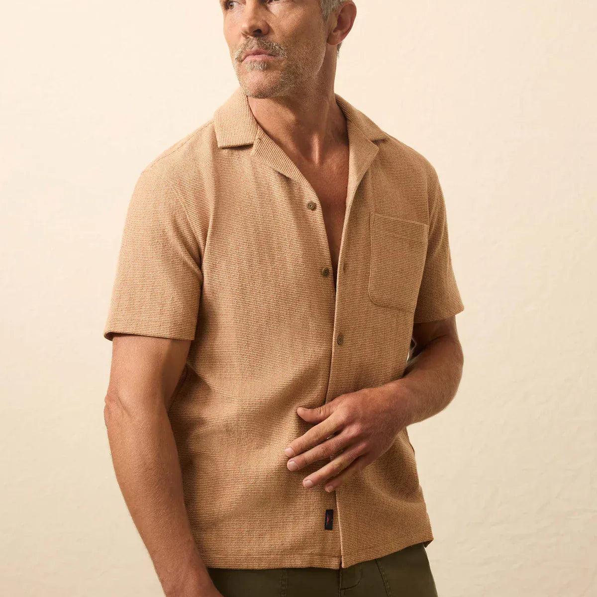 Faherty Camp Shirt Oasis Shirt in Rust Orange