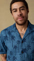 Faherty Camp Shirt Short-Sleeve Breeze Camp Shirt in Ocean Shore Trees