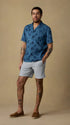 Faherty Camp Shirt Short-Sleeve Breeze Camp Shirt in Ocean Shore Trees