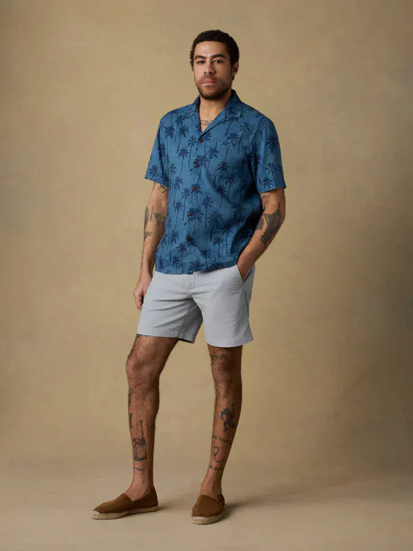 Faherty Camp Shirt Short-Sleeve Breeze Camp Shirt in Ocean Shore Trees