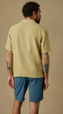 Faherty Camp Shirt Short-Sleeve Embroidered Shirt in Island Wheat