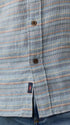Faherty Camp Shirt Short-Sleeve Palma Linen Shirt in Blue Gulf Stripe