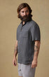 Faherty Camp Shirt Short-Sleeve Palma Linen Shirt in Washed Black Basketweave