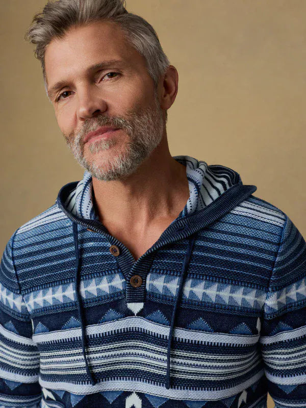 Faherty Crew Necks & Hoodies Indigo Hoodie in Indigo Rising Sky