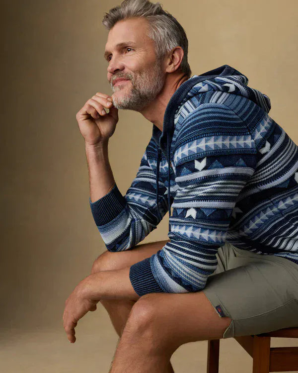 Faherty Crew Necks & Hoodies Indigo Hoodie in Indigo Rising Sky