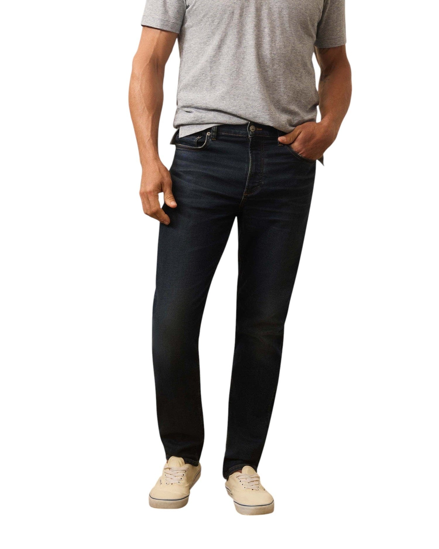 Faherty Denim Stretch Terry Indigo 5-Pocket Pant - Belmar Coast Wash