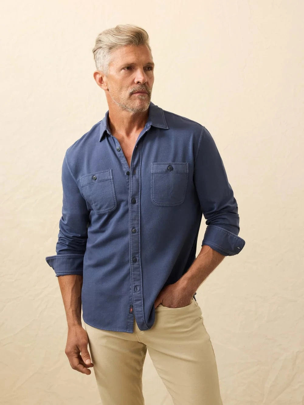 Faherty Flannels & Overshirts BLN / S Field Knit Shirt
