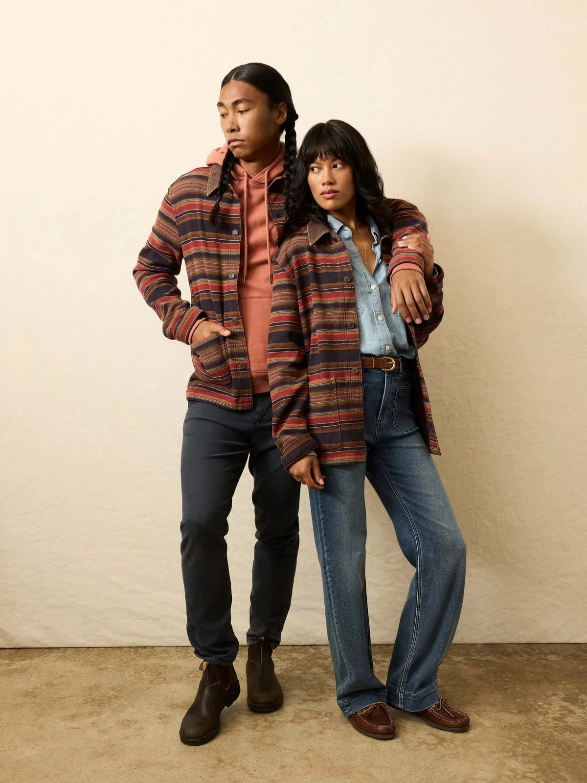 Faherty Flannels & Overshirts NIGHT TIME FIRE STRIPE / S High Ridge Twill Studio Jacket - Unisex