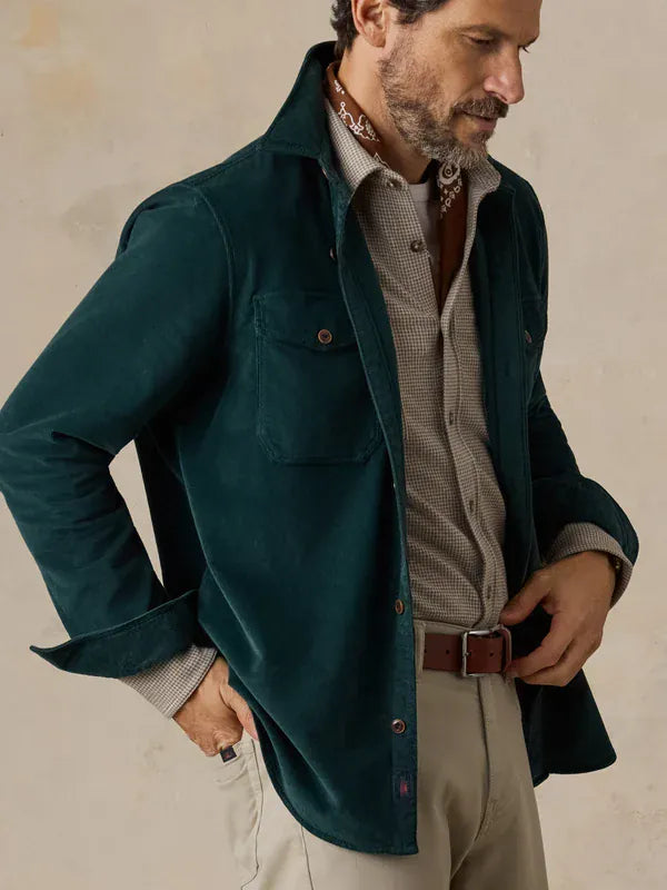Faherty Flannels & Overshirts Stretch Terry Corduroy Workshirt