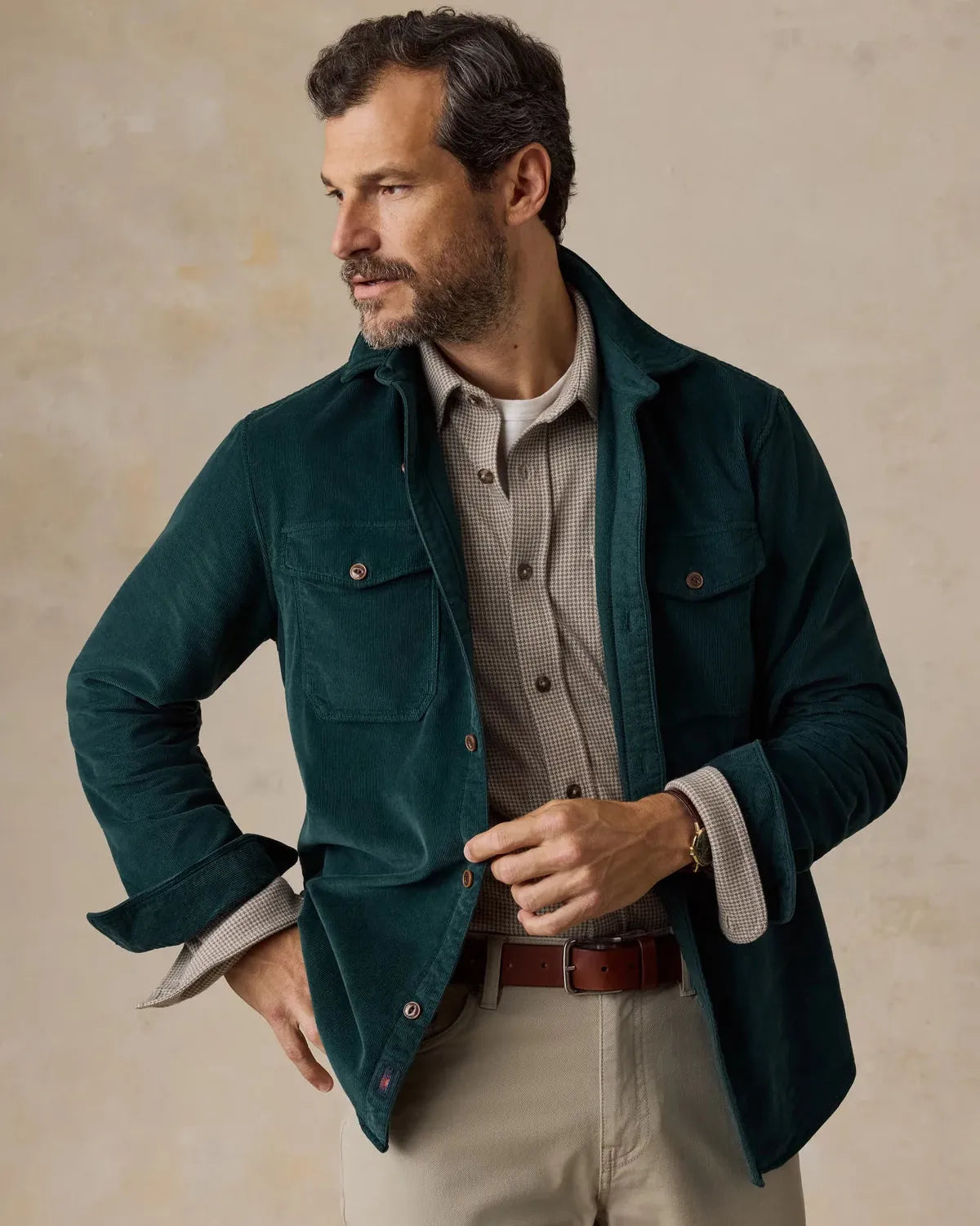 Faherty Flannels & Overshirts Stretch Terry Corduroy Workshirt