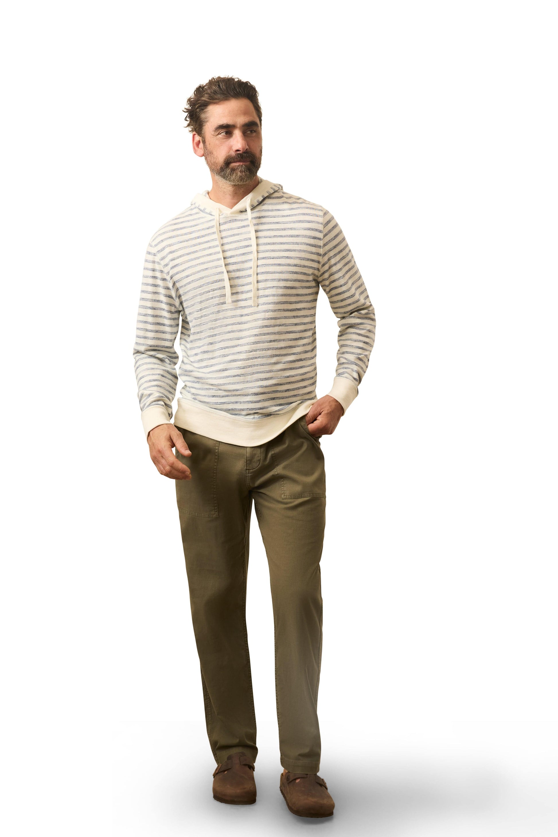 Faherty Hoodie Pearl Ocean Stripe / S Sunwashed Slub Hoodie