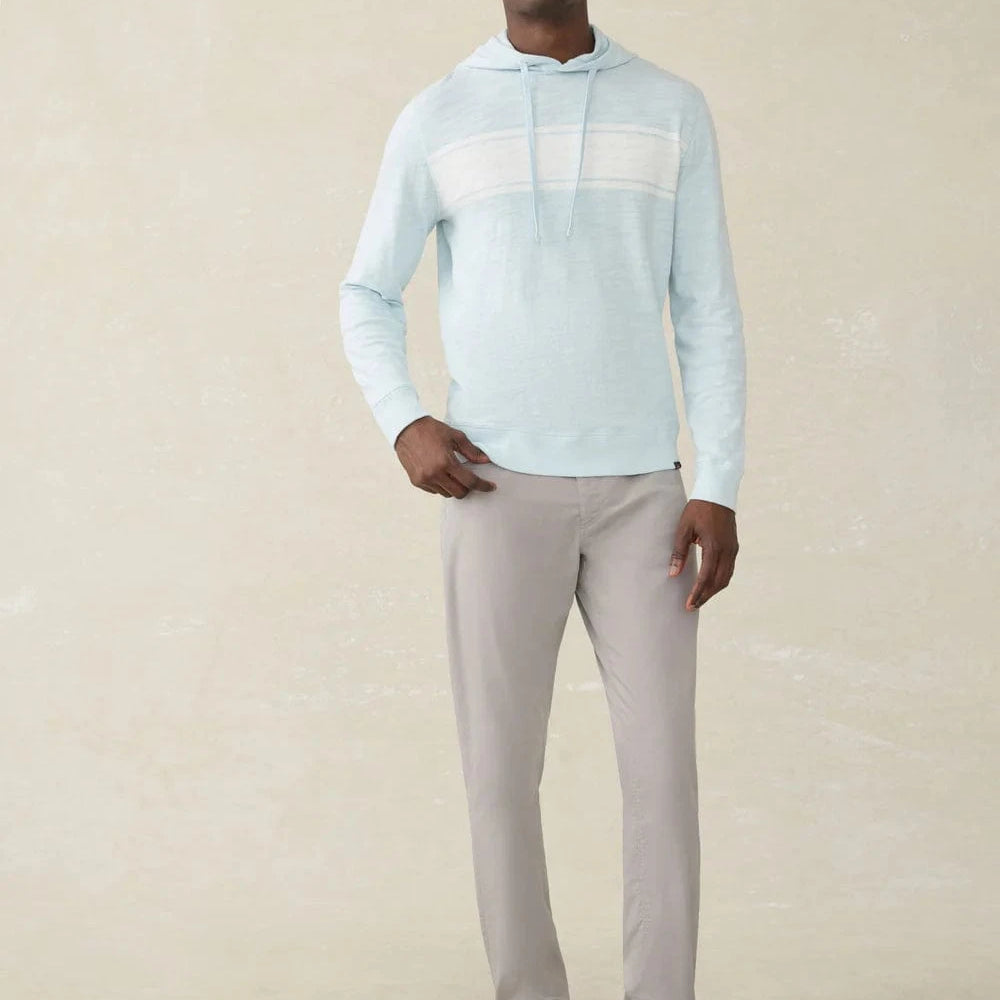 Faherty Hoodie Sunwashed Slub Hoodie - Sky Surf Stripe