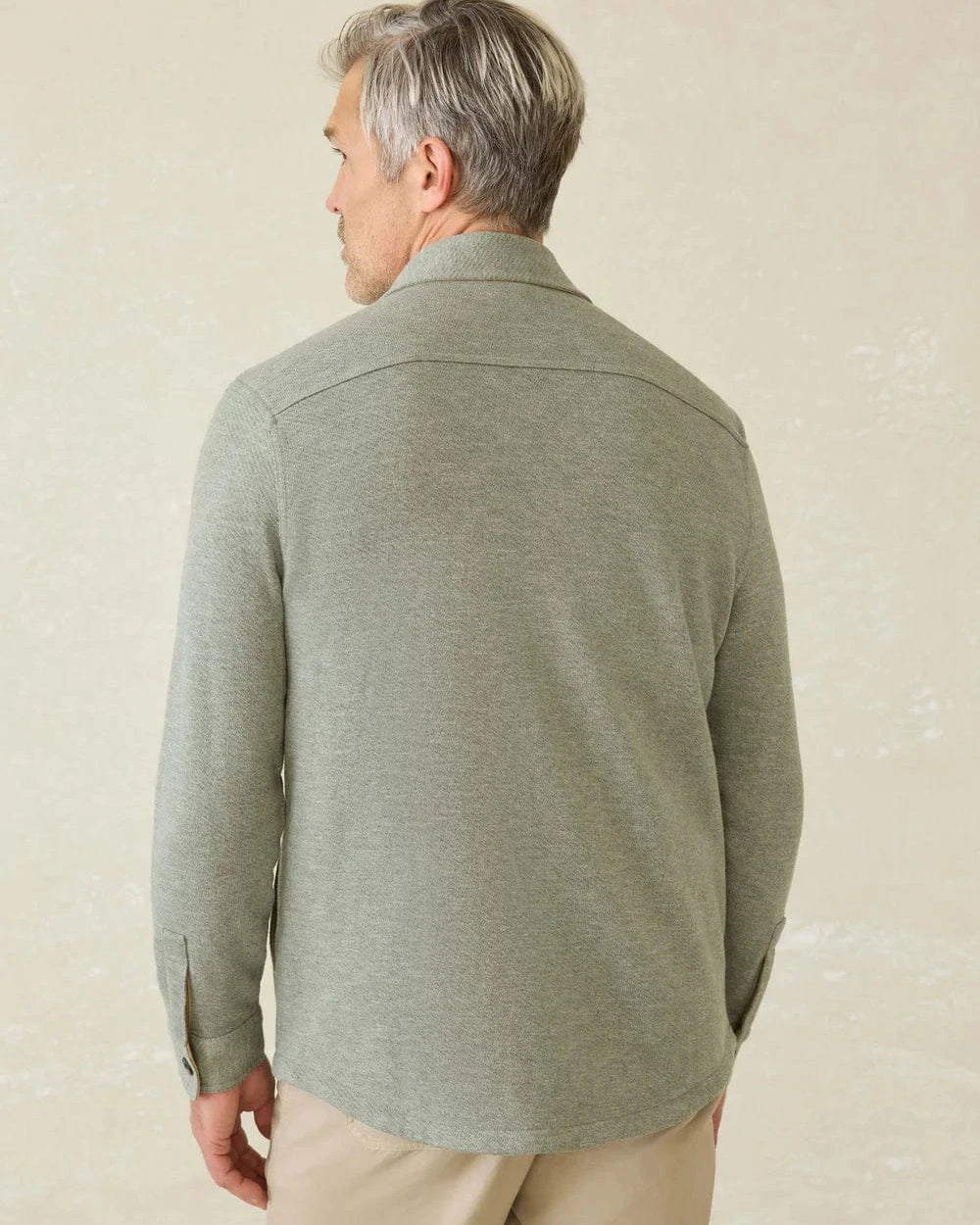 Faherty Jackets Inlet Knit CPO - Olive Brush Melange