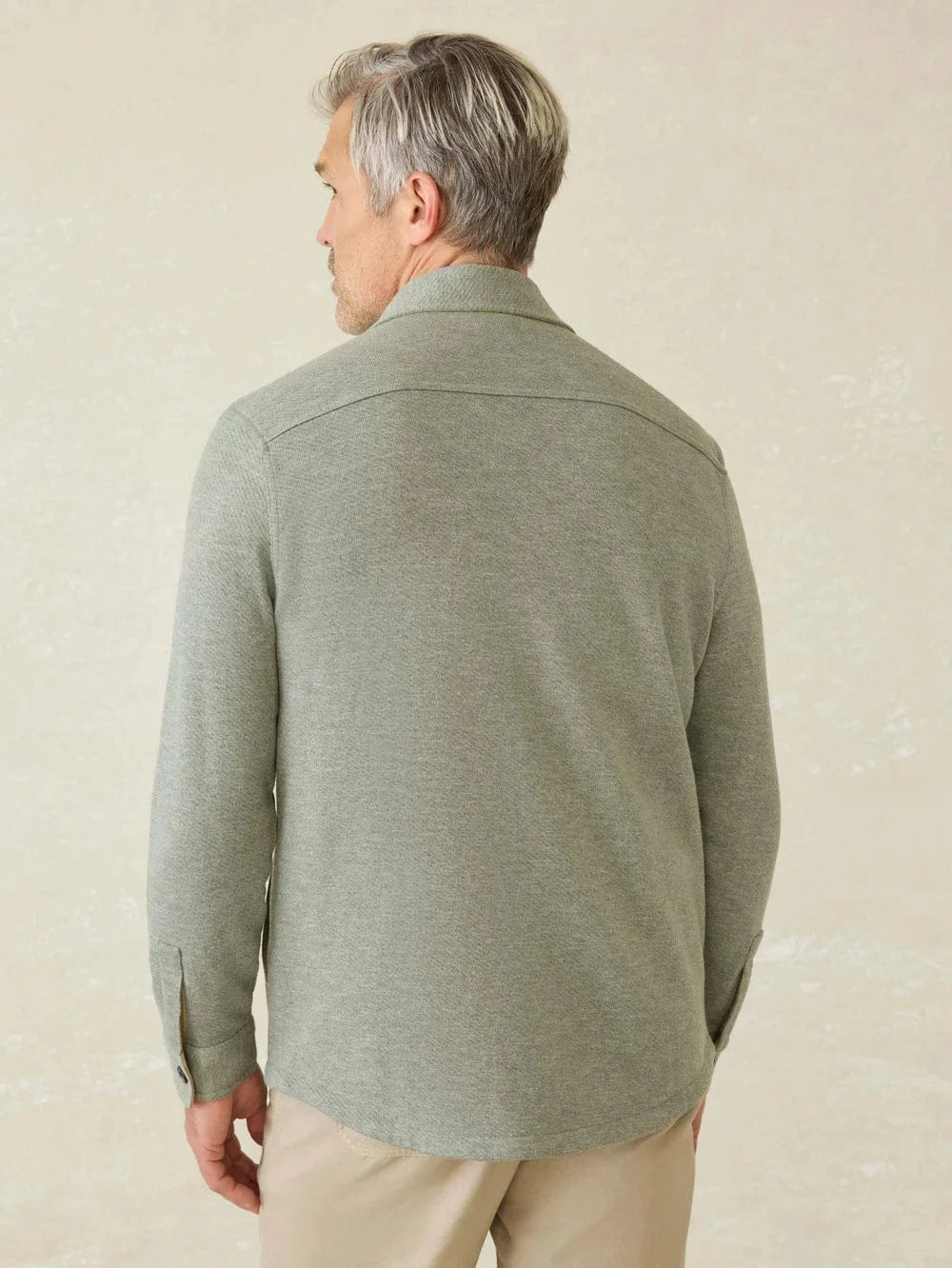 Faherty Jackets Inlet Knit CPO - Olive Brush Melange