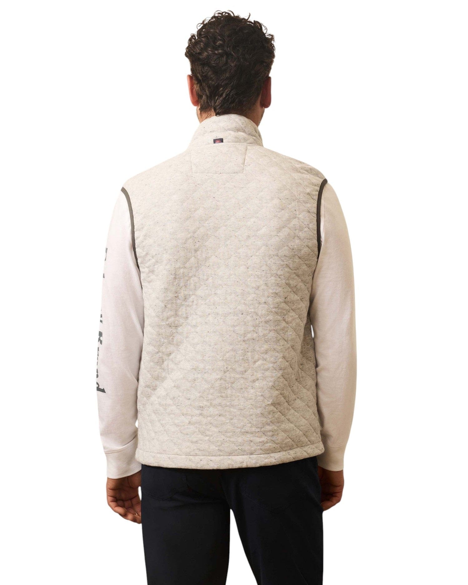 Faherty Outerwear Epic Quilted Fleece Vest - Ivory Peak Heather