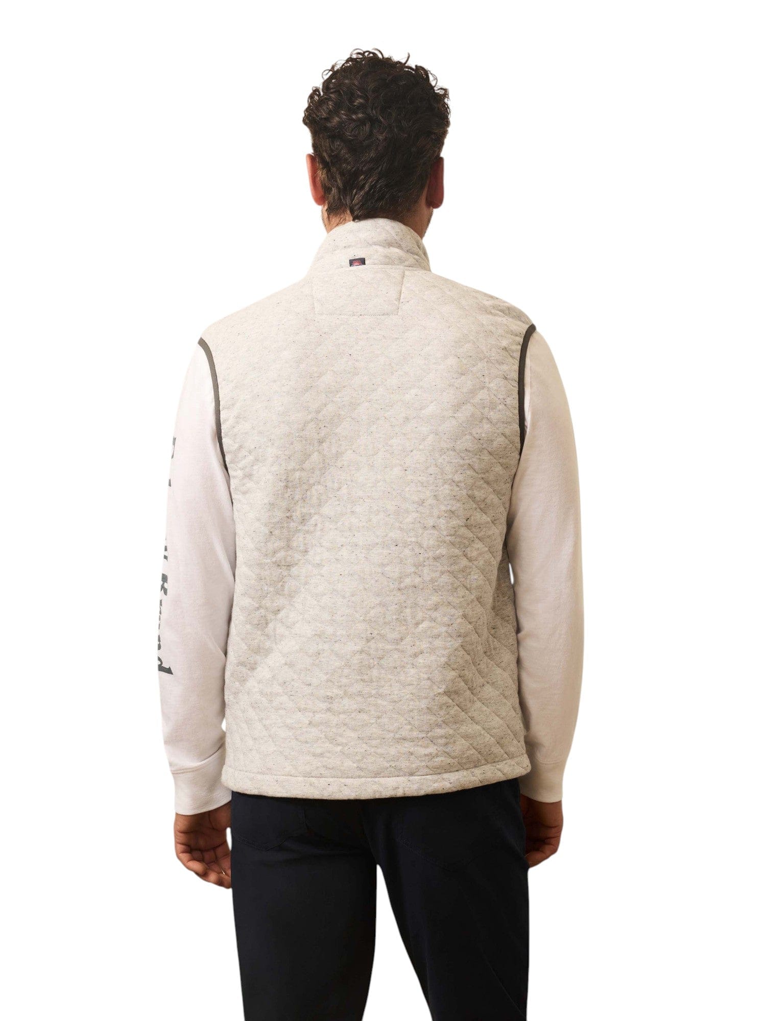 Faherty Outerwear Epic Quilted Fleece Vest - Ivory Peak Heather