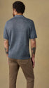 Faherty Polos Short-Sleeve Linen Sweater Polo in Caribbean Navy Melange
