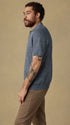 Faherty Polos Short-Sleeve Linen Sweater Polo in Caribbean Navy Melange
