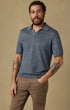 Faherty Polos Short-Sleeve Linen Sweater Polo in Caribbean Navy Melange