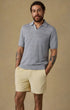Faherty Polos Short-Sleeve Linen Sweater Polo in Shore Rock Stripe