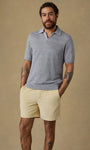 Faherty Polos Short-Sleeve Linen Sweater Polo in Shore Rock Stripe