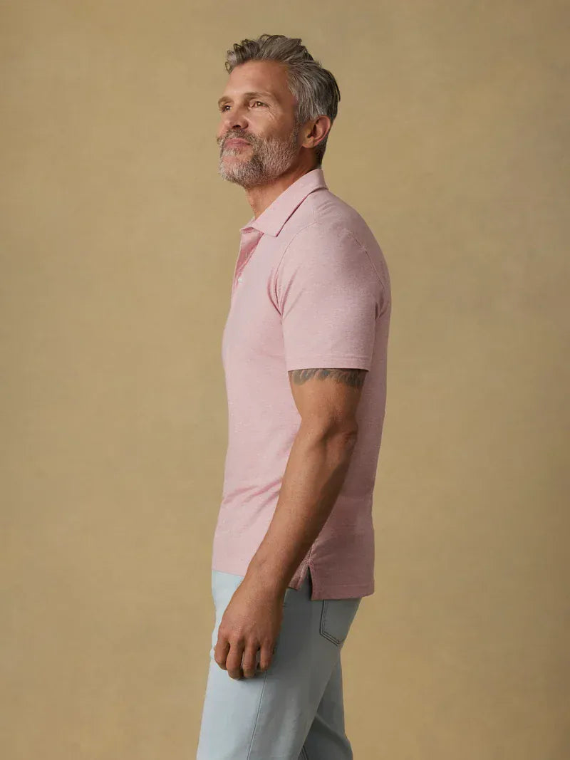 Faherty Polos Short-Sleeve Movement™ Polo in Ivory Rose Feeder