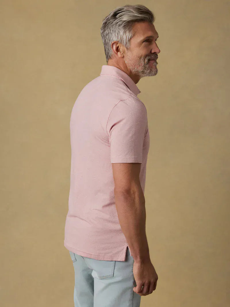 Faherty Polos Short-Sleeve Movement™ Polo in Ivory Rose Feeder