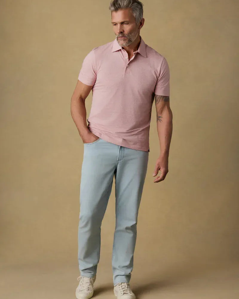 Faherty Polos Short-Sleeve Movement™ Polo in Ivory Rose Feeder