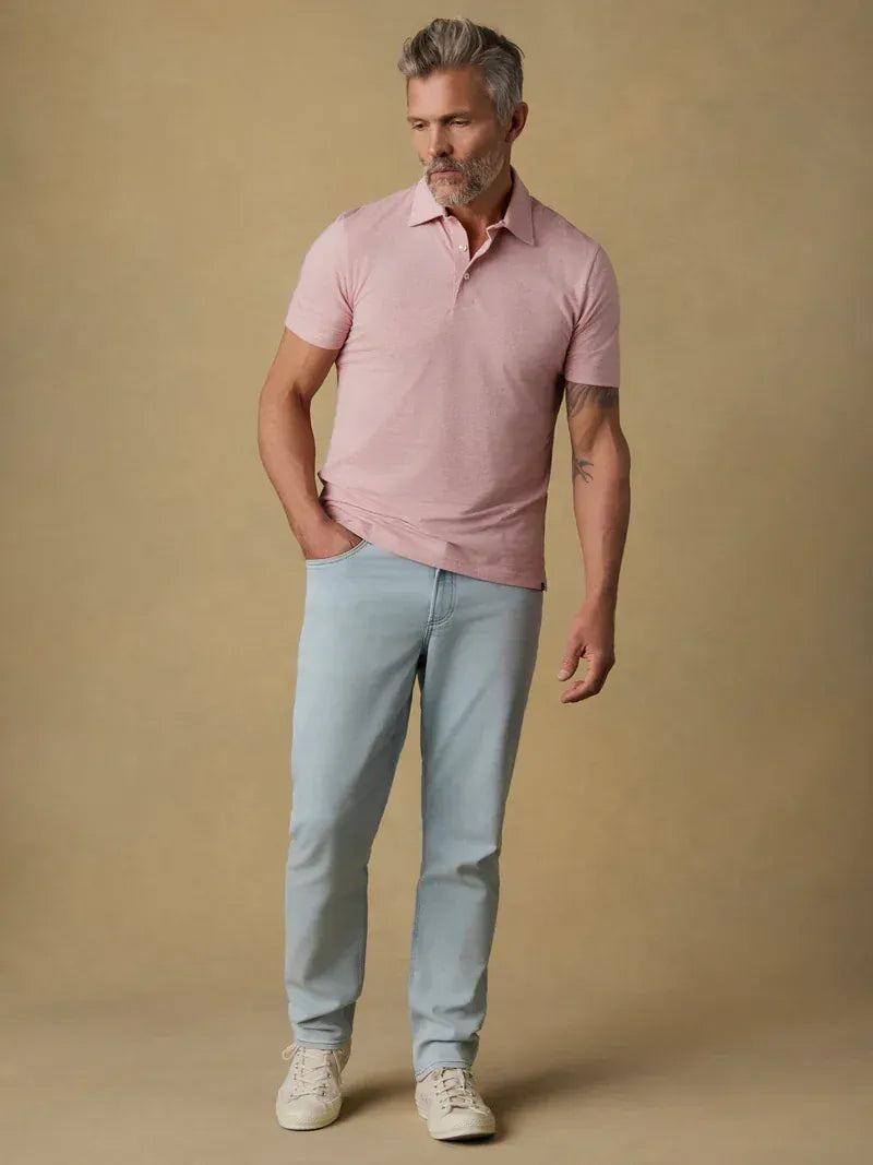 Faherty Polos Short-Sleeve Movement™ Polo in Ivory Rose Feeder