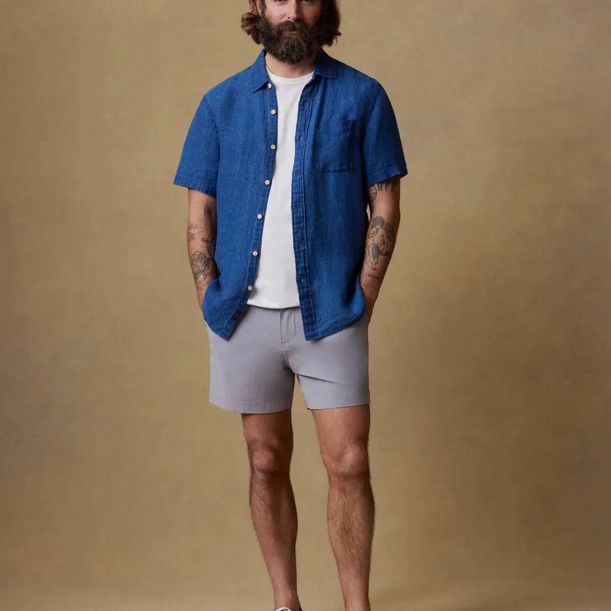 Faherty Shorts All Day™ Short (5") in Ice Grey