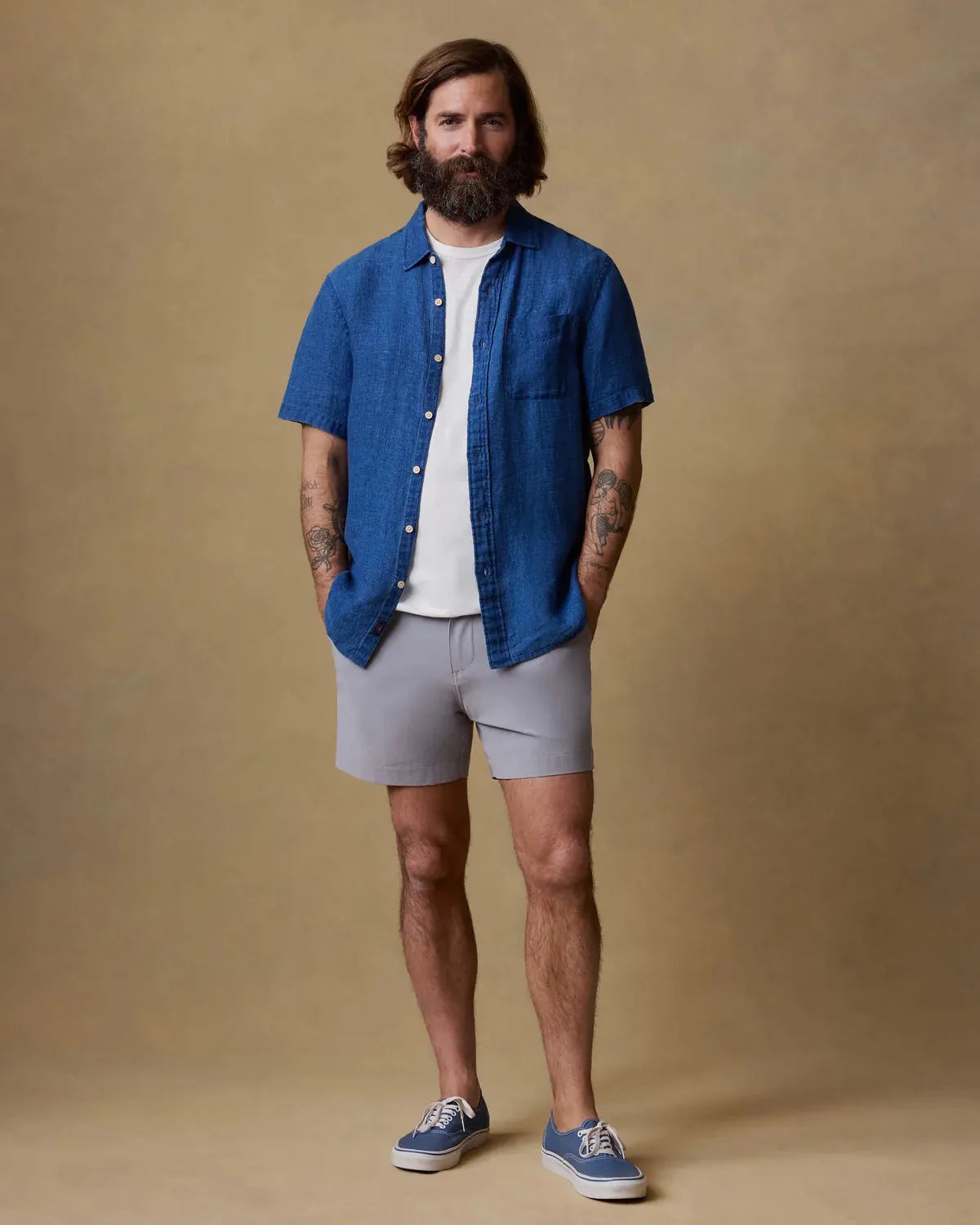 Faherty Shorts All Day™ Short (5") in Ice Grey