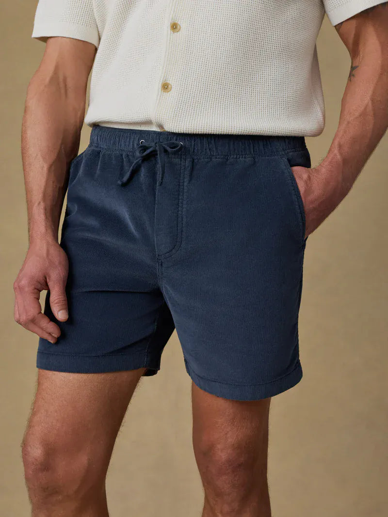 Faherty Shorts Essential Corduroy Short in Blue Nights