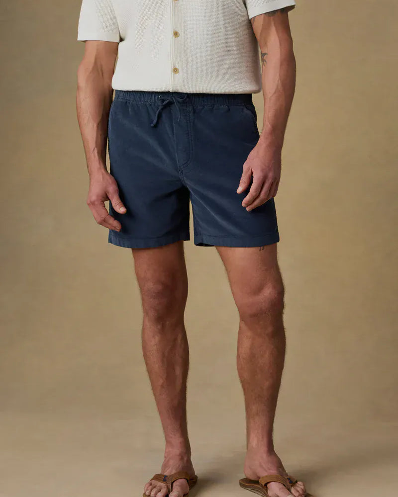 Faherty Shorts Essential Corduroy Short in Blue Nights