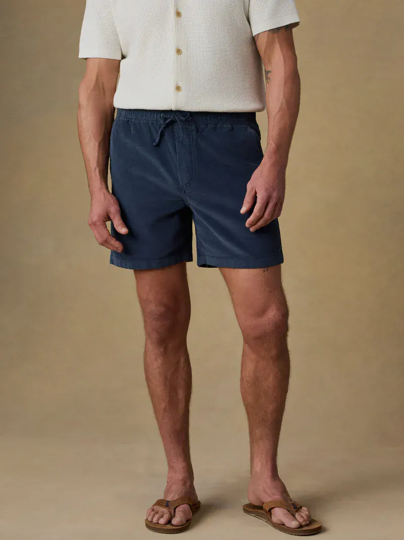 Faherty Shorts Essential Corduroy Short in Blue Nights
