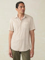 Faherty Sport Shirts Island Sand Fishscale / L Short-Sleeve Hermosa Shirt