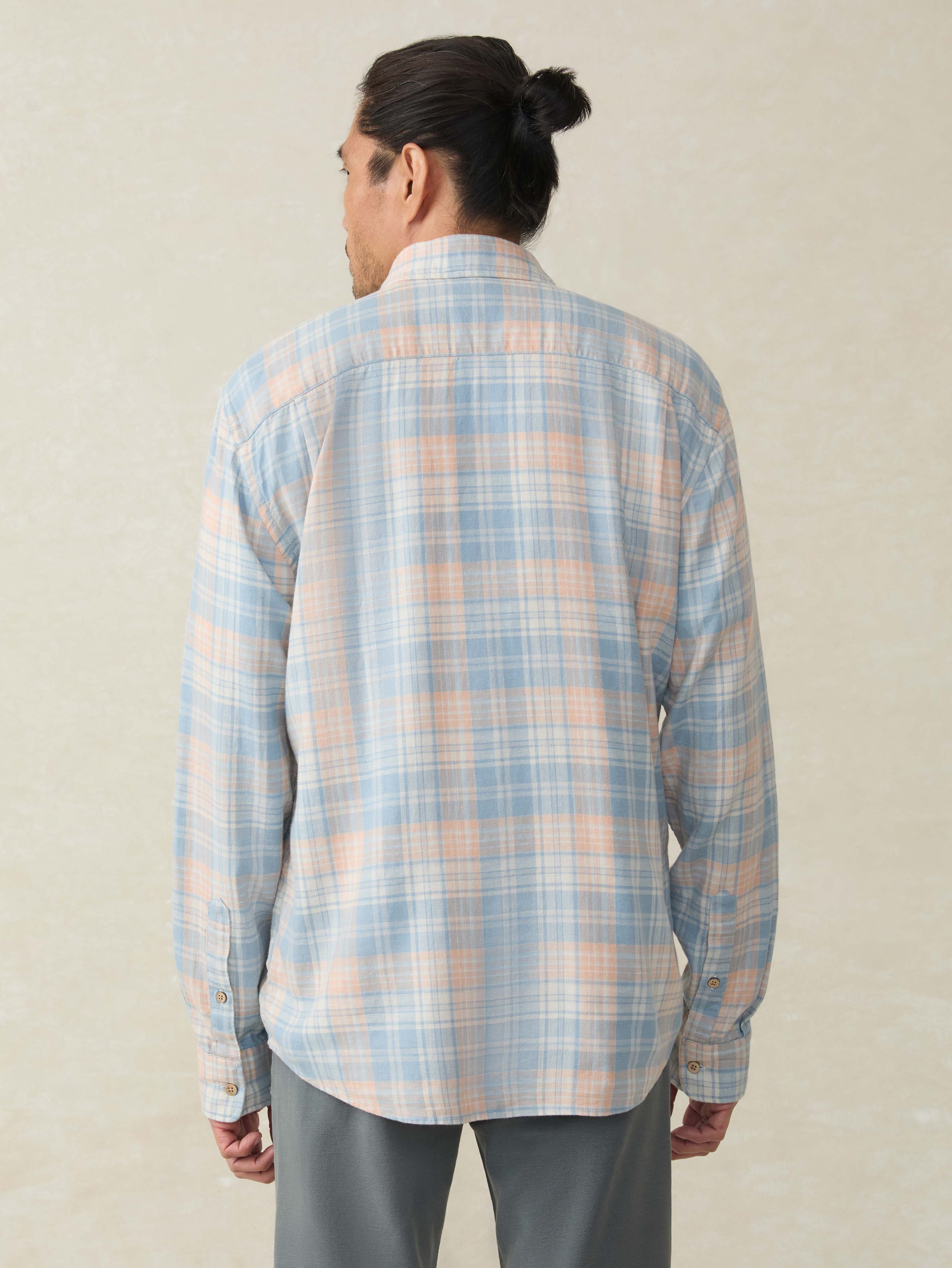 Faherty Sport Shirts Long-Sleeve Breeze Shirt - Coral River Plaid