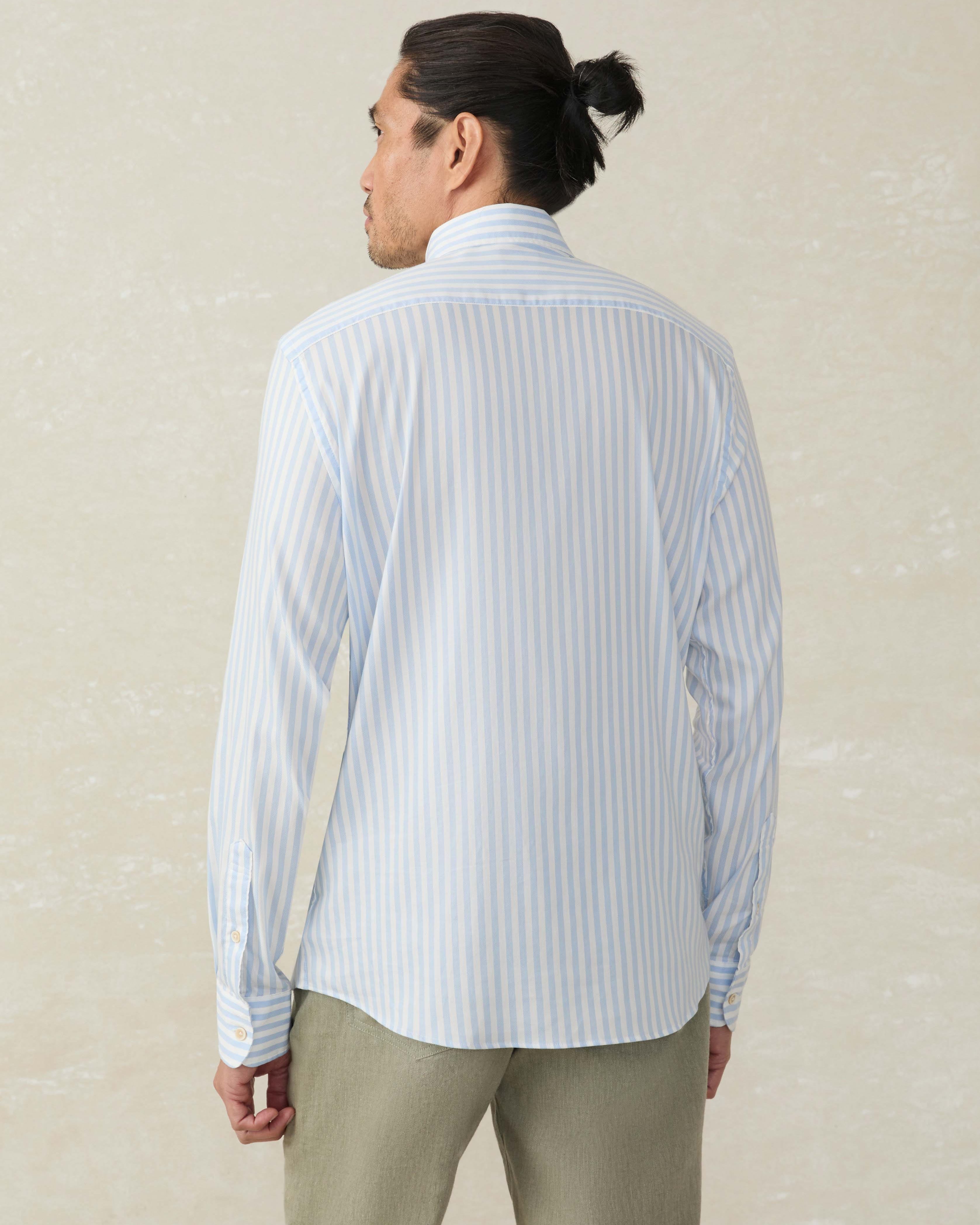 Faherty Sport Shirts Movement Monterey Shirt - Blue Cape Stripe