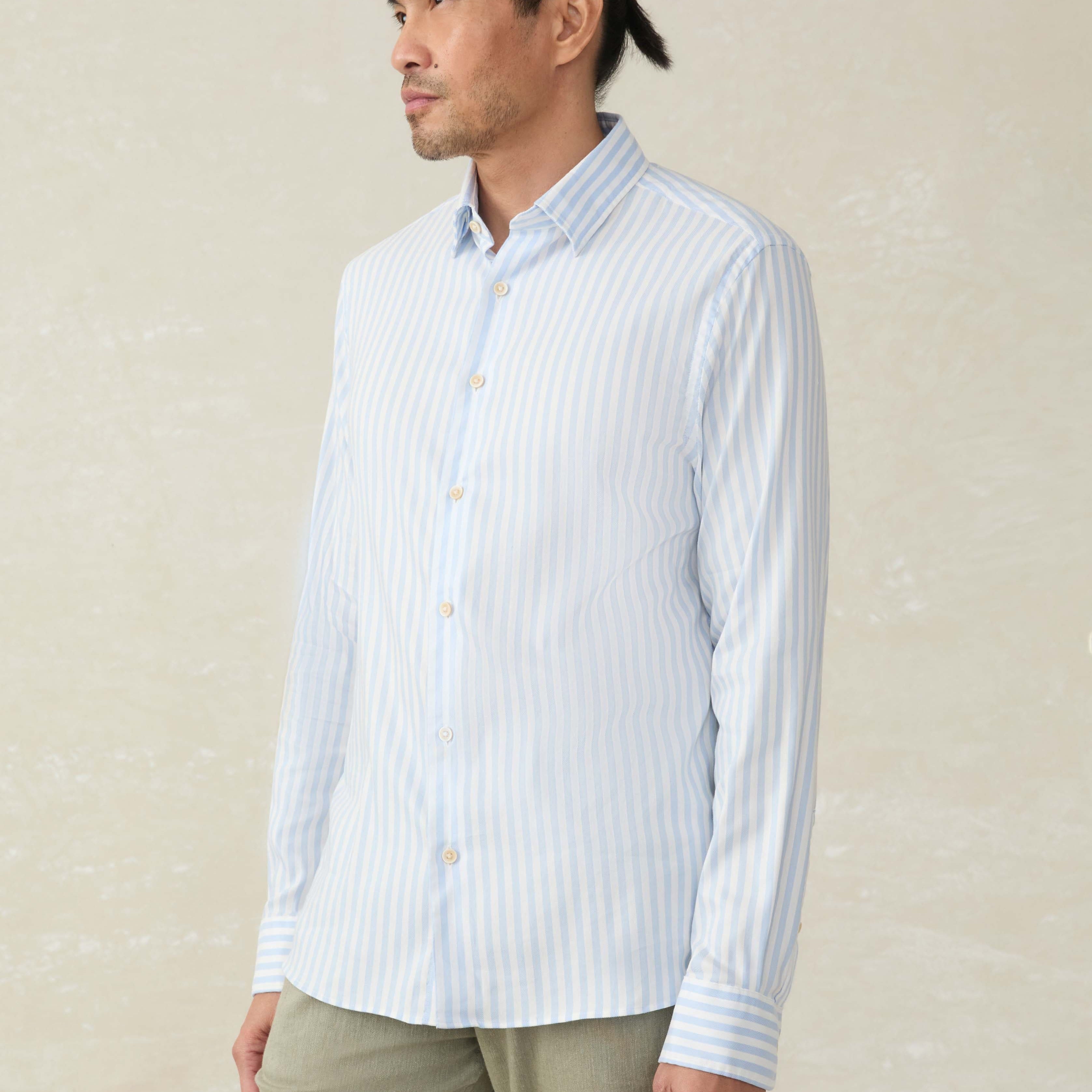 Faherty Sport Shirts Movement Monterey Shirt - Blue Cape Stripe